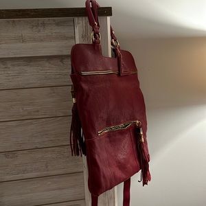 Sorial New York Leather Crossbody/ foldover handbag. like new
16x14